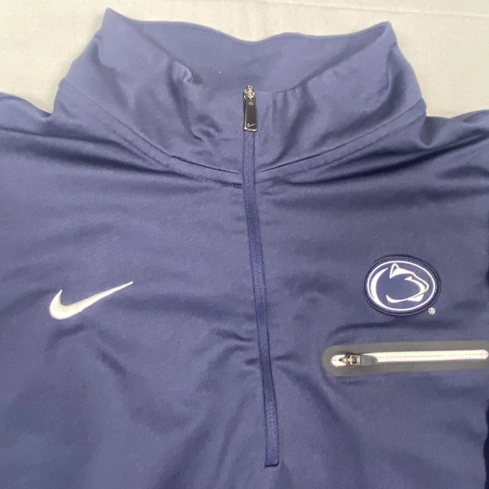 Penn State Nittany Lions Jacket Mens XL Navy Blue Nike Football NCAA Quarter Zip